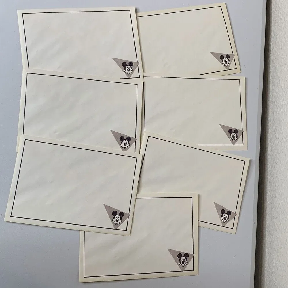 Vintage Disney Mickey Mouse Off White Ivory Envelopes Only 4x6 Lot Of 7